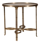 Modern Gilt Metal and Stone Top Occasional Table