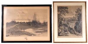 Two Etchings of Landscapes