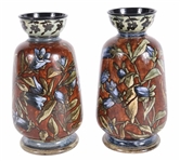 Pair of Doulton Lambeth Faience Vases