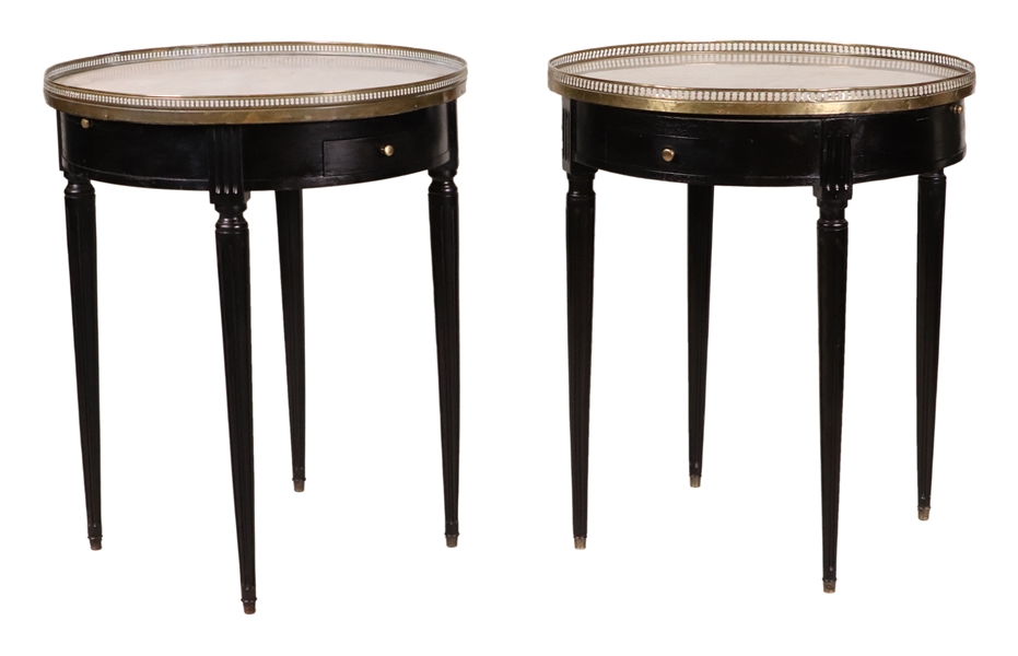 Pair of Louis XVI Style Marble Top Tables