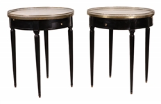 Pair of Louis XVI Style Marble Top Tables