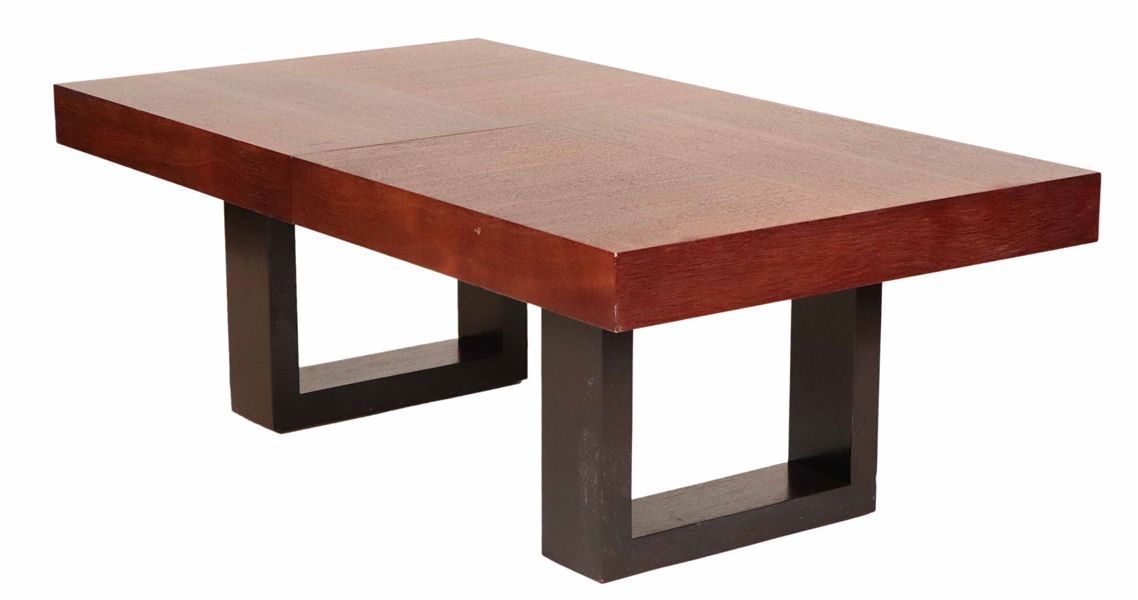 Modern Part-Ebonized Rectangular Low Table