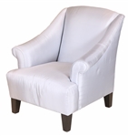 Contemporary Blue Silk Upholstered Club Chair