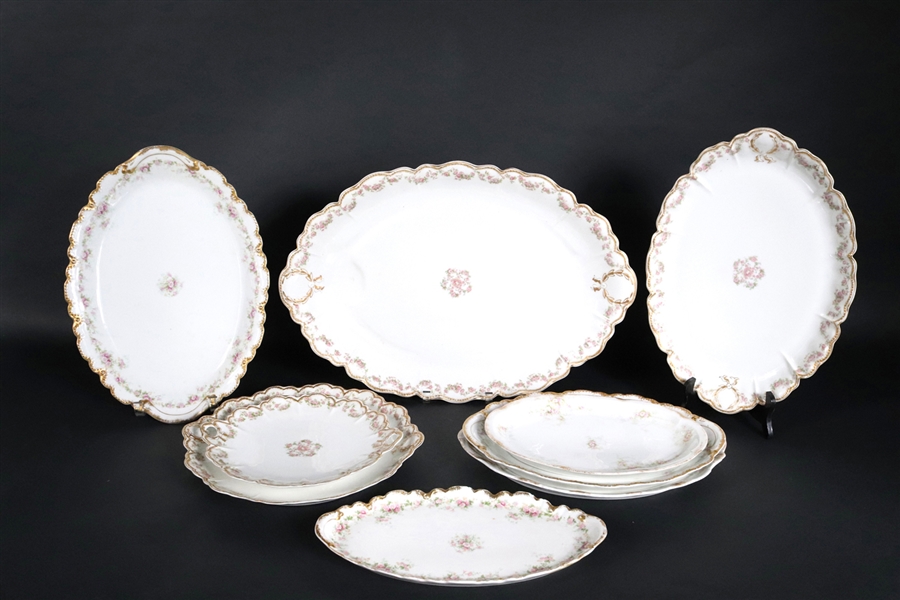 Nine Haviland Limoges Porcelain Serving Platters
