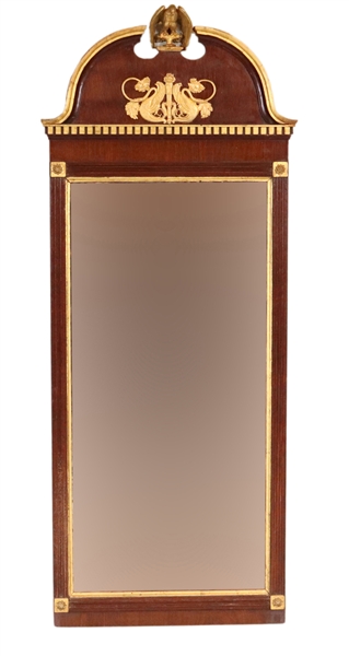 Classical Parcel-Gilt Mahogany Mirror