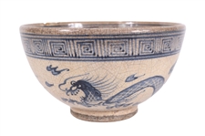 Chinese Dragon-Decorated Ceramic Bowl
