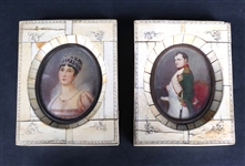 Two Portrait Miniatures of Napoleon and Josephine