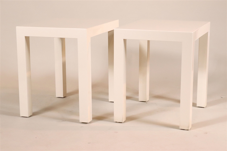 Pair of Modern White Lacquer Side Tables
