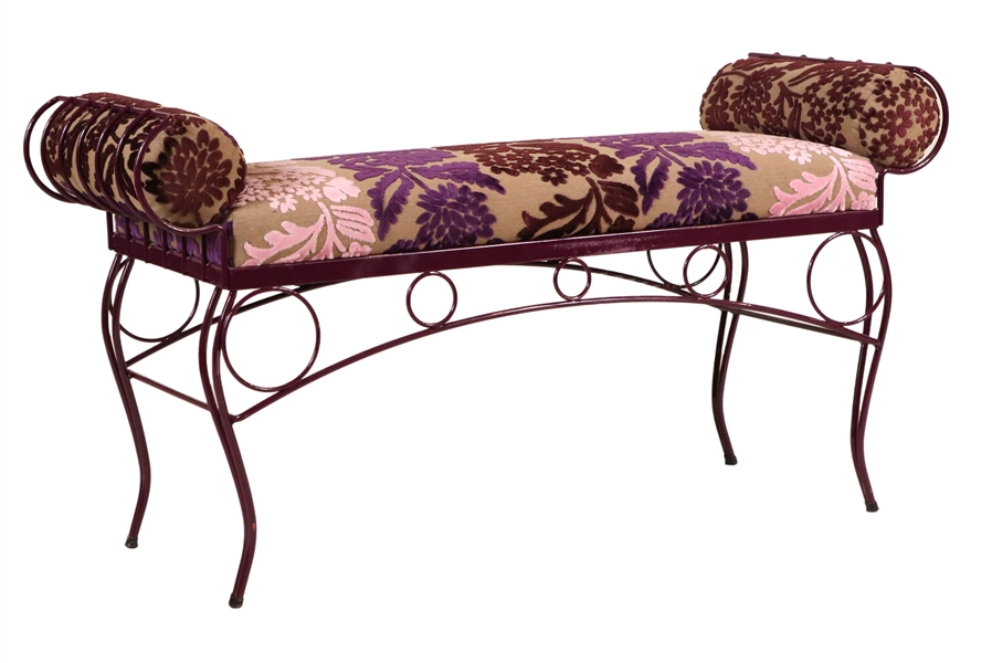 Contemporary Purple-Painted Metal Window Bench