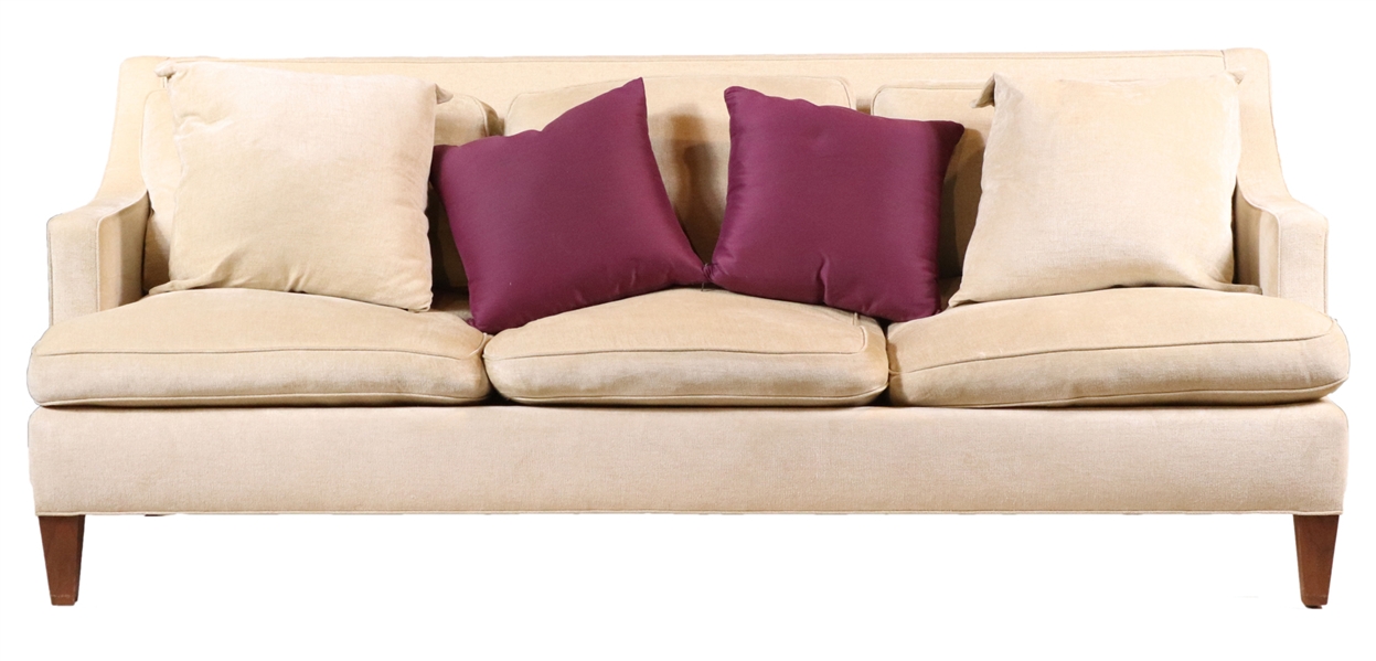 Contemporary Beige Upholstered Sofa