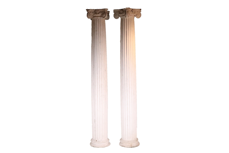 Pair of Painted Wood Classical Style Columns