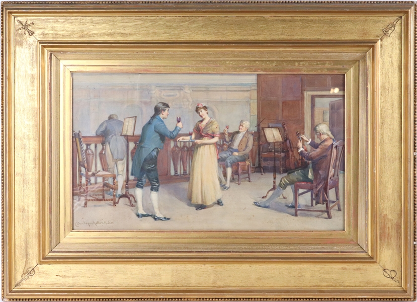 Duncan Mackellar, Watercolor, Tavern Scene