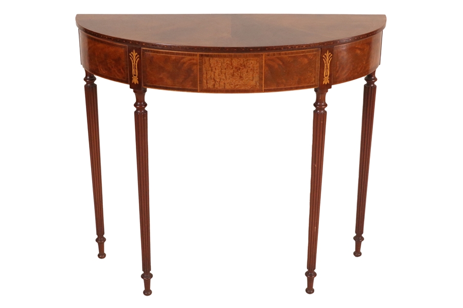 Federal Style Inlaid Mahogany Demi-Lune Table