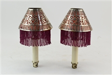 Pair of Pierced Silver Lamps Shades 