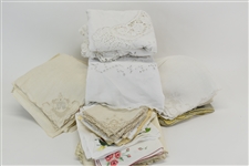Two Battenburg Lace Tablecloths and Pillow Case