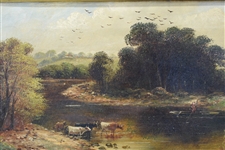 J. Morris, Riverscape with Cows