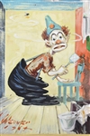 Oil on Canvas, Clown with Flyswatter