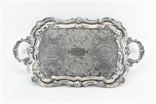 English Silver Double Handled Serving Tray
