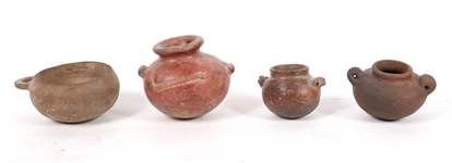 Three Pre-Columbian Pottery Double Handled Urns
