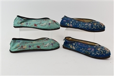 Two Pairs of Chinese Needlework Shoes