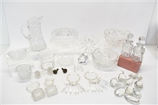 Group of Assorted Colorless Glass Table Articles