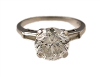 Platinum and Diamond Round Engagement Ring