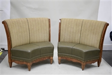 Pair of Swaim Leather Nook Banquette Seats