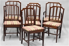 Set of 7 Federal Inlaid Mahogany Dining Chairs