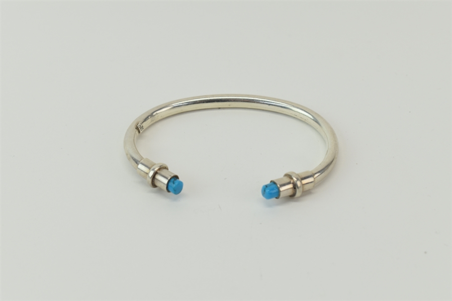 Sterling Silver Bangle Bracelet with Turquoise 