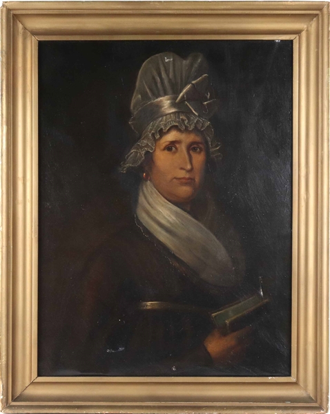 Oil on Canvas, Portrait of Lady with Book