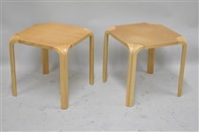 Pair of Alvar Aalto Blonde Wood Side Tables