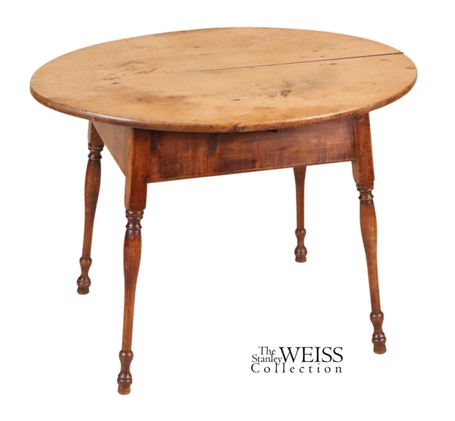 Queen Anne Figured Maple Oval Top Tavern Table
