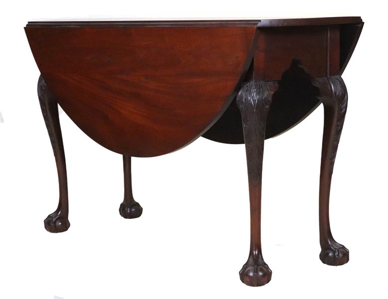 Chippendale Mahogany Drop-Leaf Dining Table
