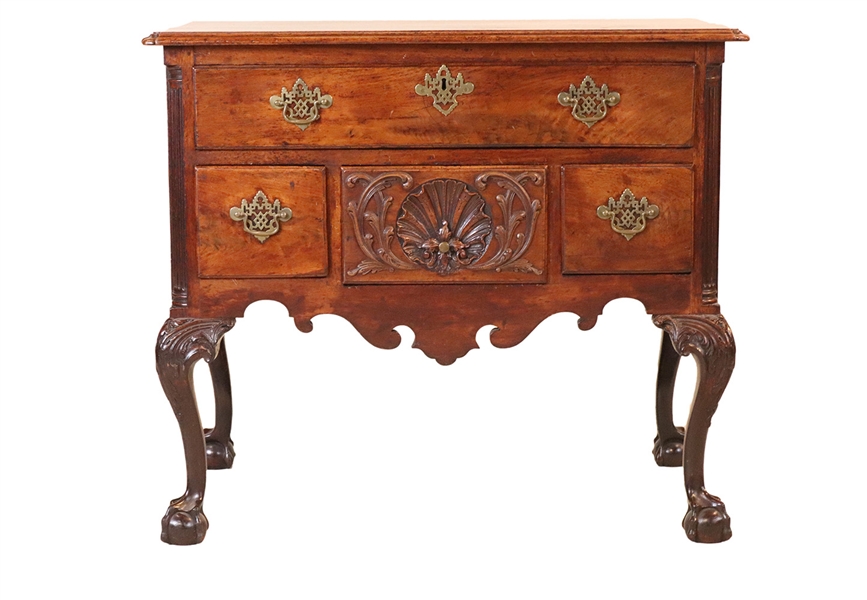 Chippendale Figured Walnut Dressing Table