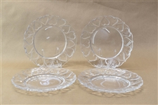 Set of Four Tiffany and Co Glass Heart Plates