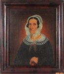 Oil on Canvas, Portrait of Lady in White Bonnet