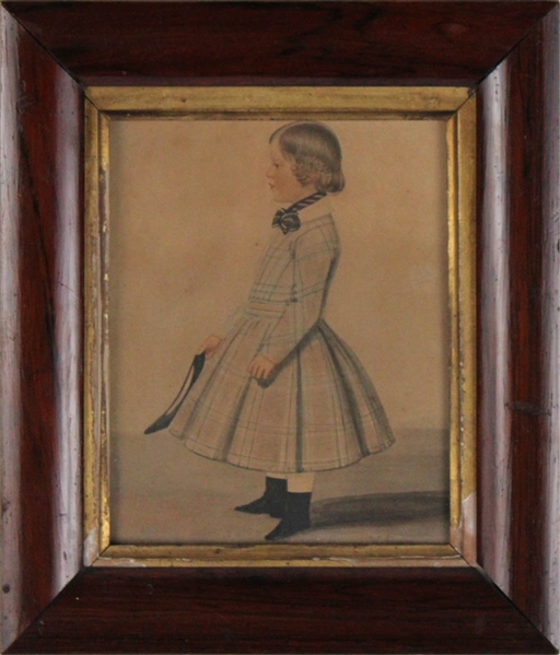Watercolor on Paper, Young Boy in a Dress