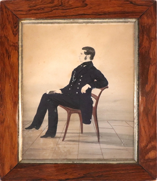 Watercolor on Paper, Seated Gentleman