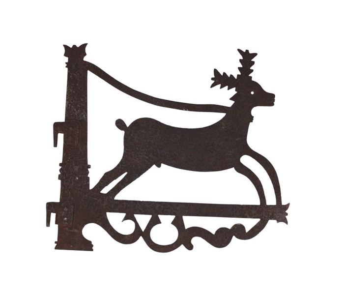 Cut Sheet Metal Deer-Decorated Hinge