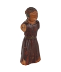 Carved and Painted Figure of a Girl