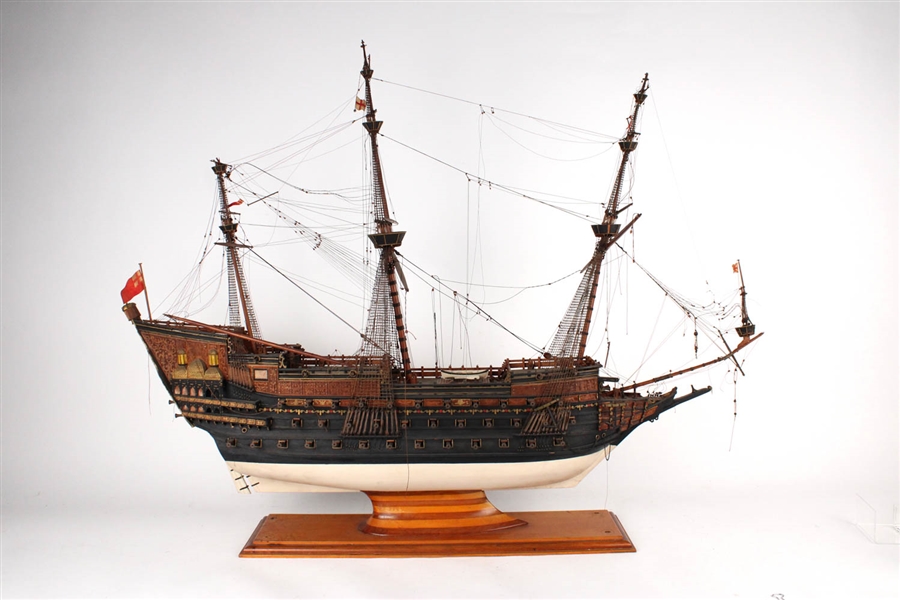 Wood Model of a 17th C. British Royal Ship