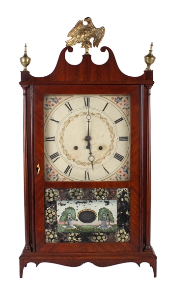 Samuel & Eli Terry Pillar and Scroll Mantel Clock