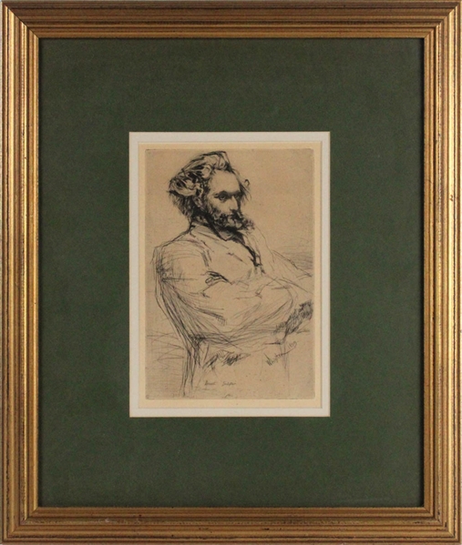 James M. Whistler, Drypoint, Portrait of Drouet