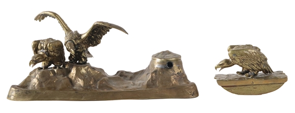 Two-Piece Austrian Bronze Vulture Desk Set