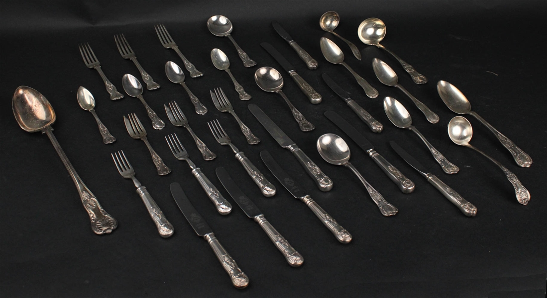 Collection of Shell Decorated Plated Flatware 