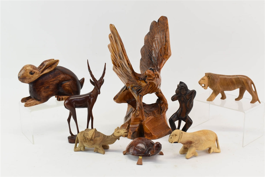 Group of Assorted Wooden Animal Carvings