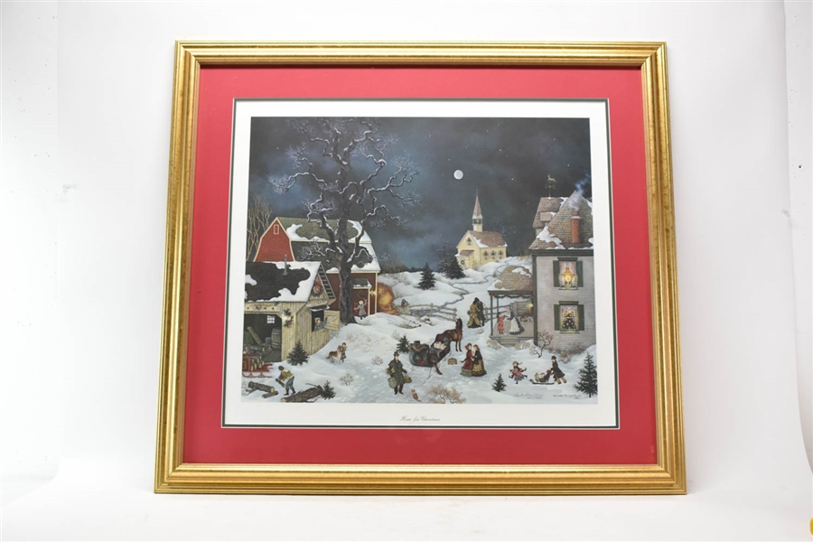 Signed Linda Nelson Stocks Christmas Framed Print