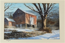 Steve Zezenski Framed Watercolor "Morning Mist"