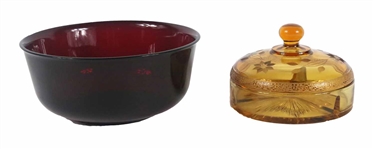 French Ruby Glass Bowl