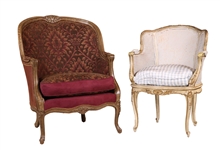 Two Louis XV Style Painted Bergeres 